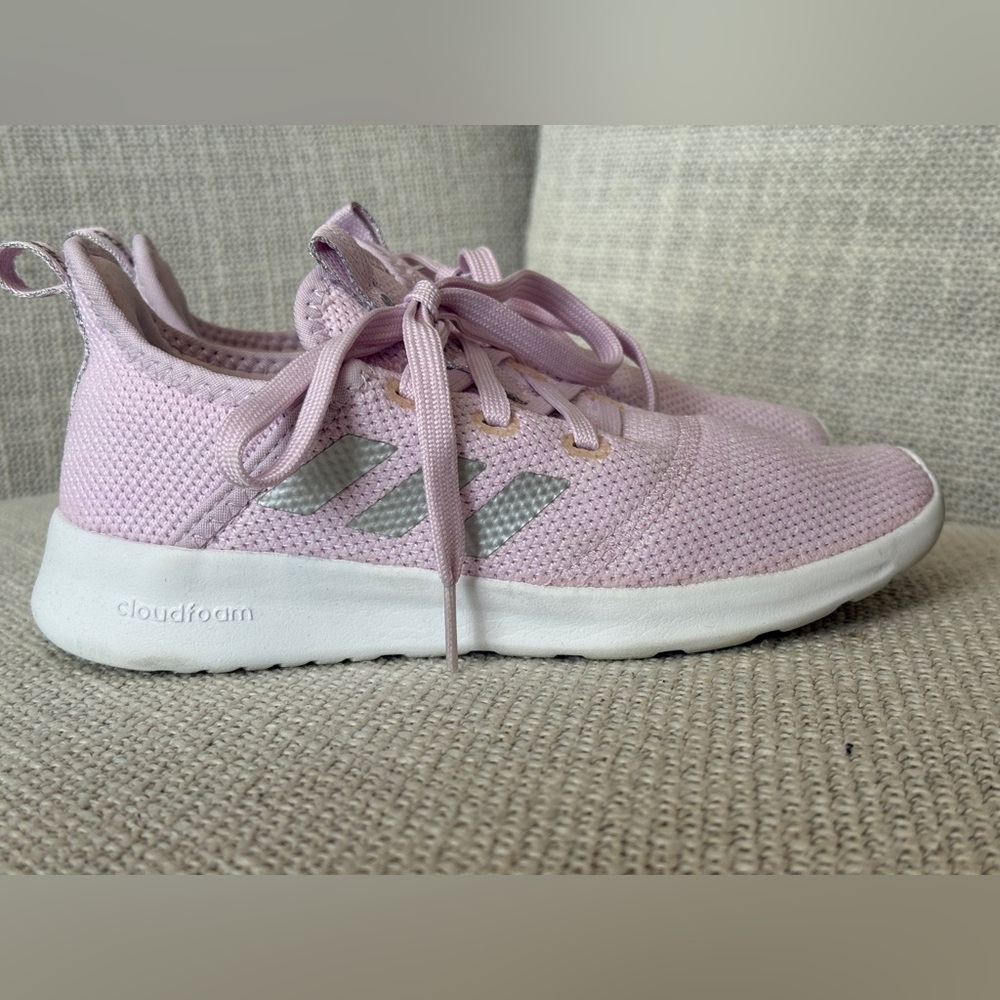 Adidas Cloudfoam Pure Size 1.5 Color Aero Pink, Silver Metallic, Cloud White